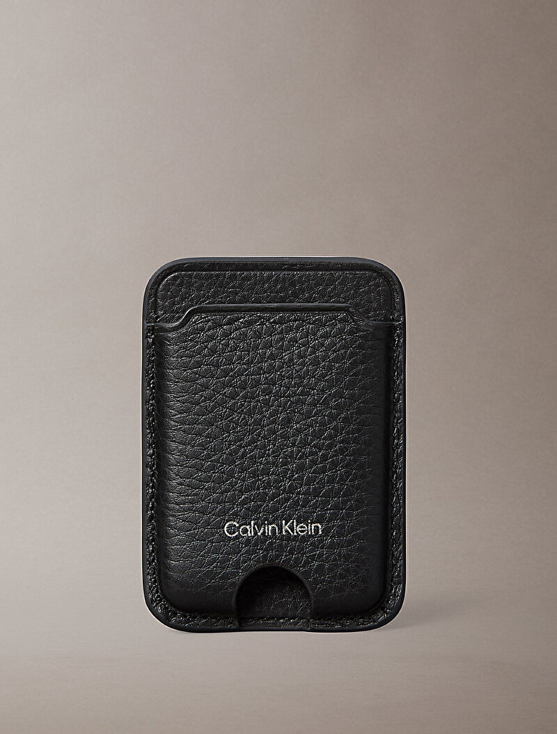 Calvin Klein Siyah Renkli Erkek Foil Emboss Magnetic Kartlık