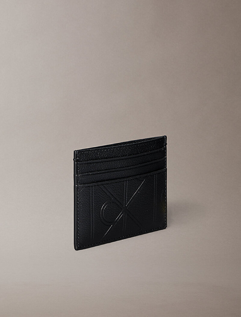 Calvin Klein Siyah Renkli Erkek Emblem Emboss Kartlık