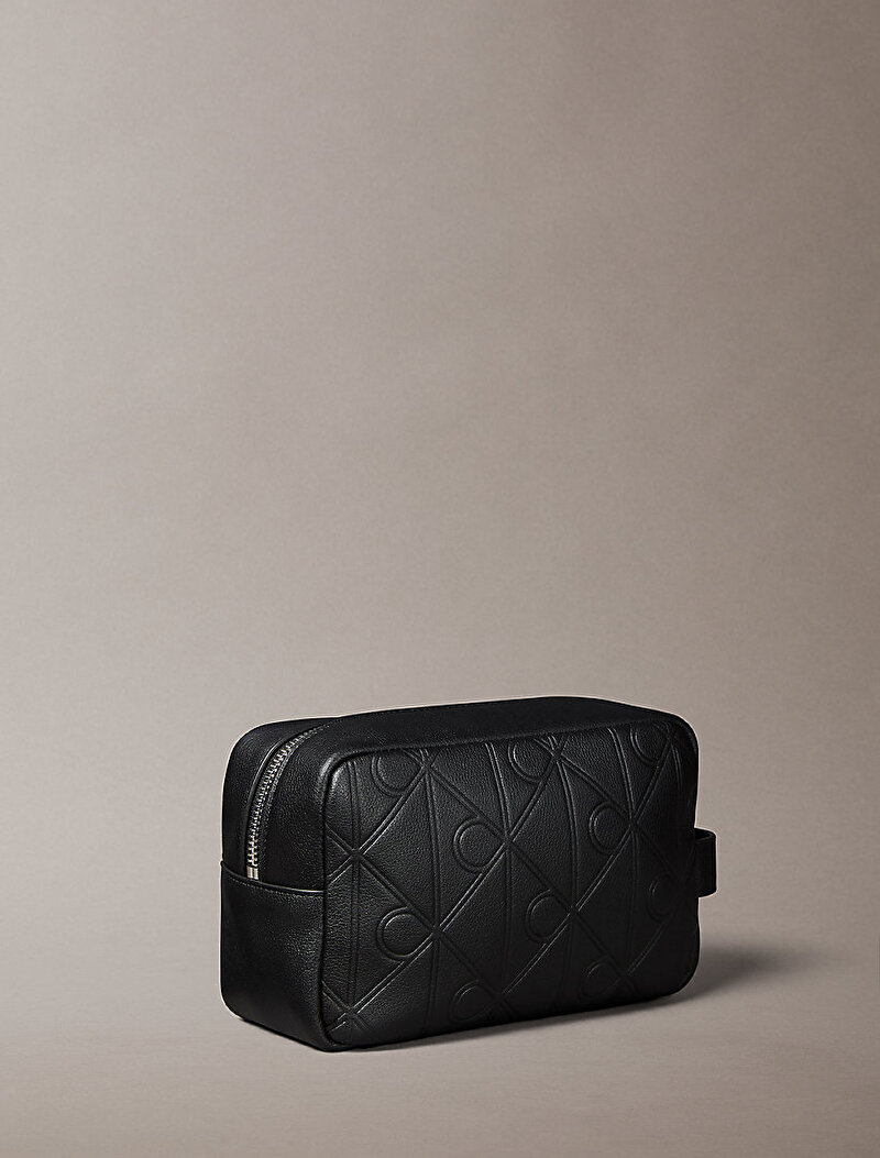 Calvin Klein Siyah Renkli Erkek Emblem Embossed Washbag