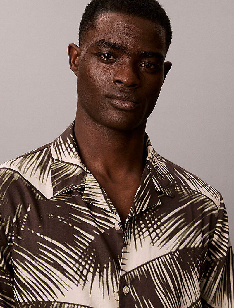 Calvin Klein Gri Renkli Erkek Button Down Gömlek