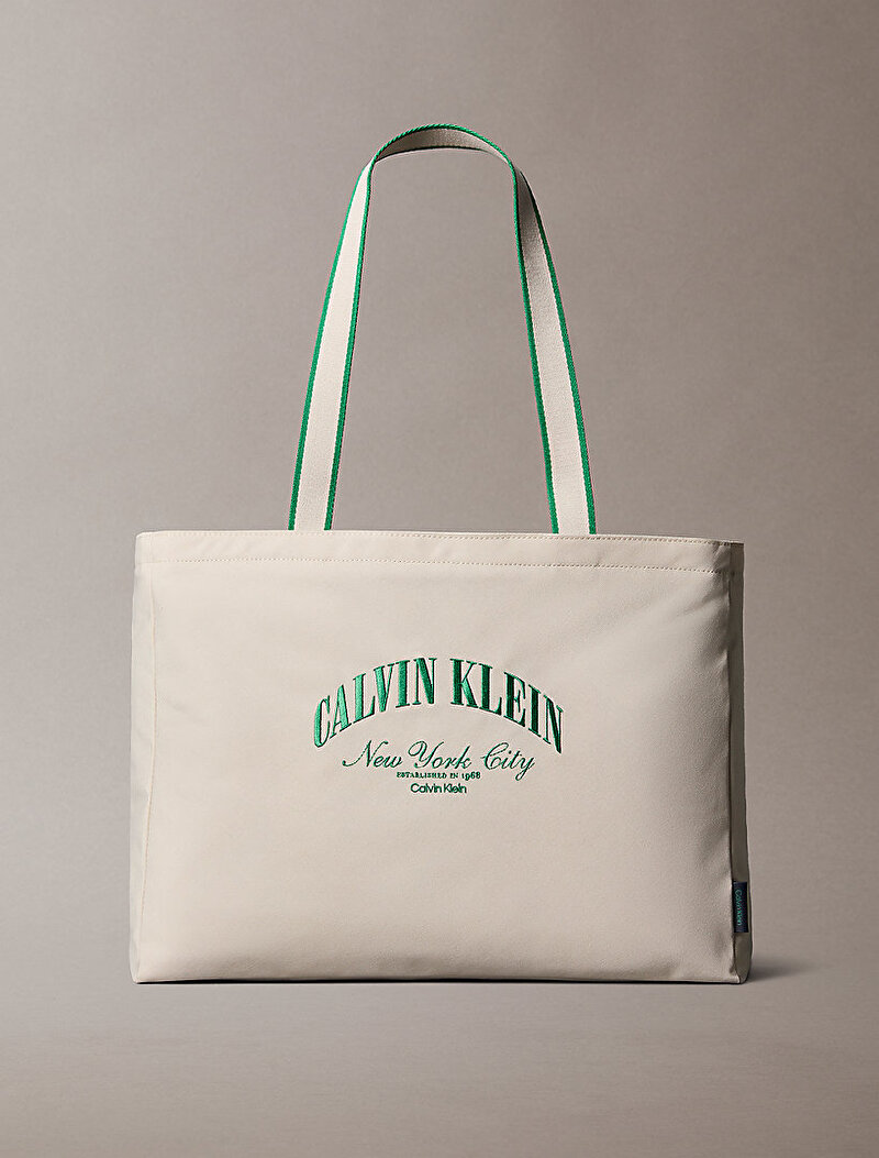 Calvin Klein Bej Renkli Erkek Graphic Capsule Tote Çanta