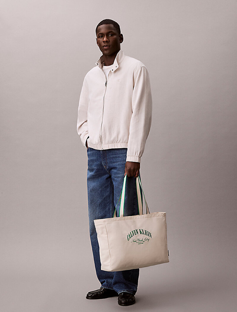 Calvin Klein Bej Renkli Erkek Graphic Capsule Tote Çanta