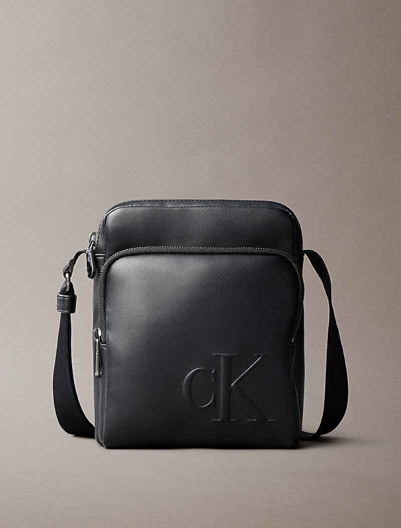 Calvin Klein Siyah Renkli Erkek Bold CK Pocket Çapraz Çanta
