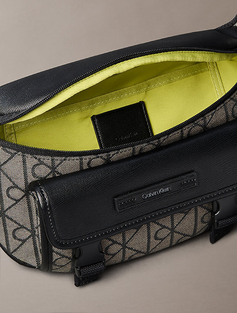 Calvin Klein Bej Renkli Erkek Mixed Emblem Bel Çantası