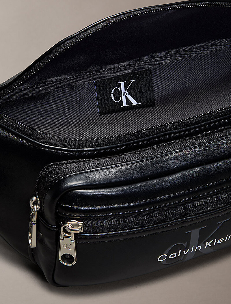 Calvin Klein Siyah Renkli Erkek Bold Logo Webbing Bel Çantası