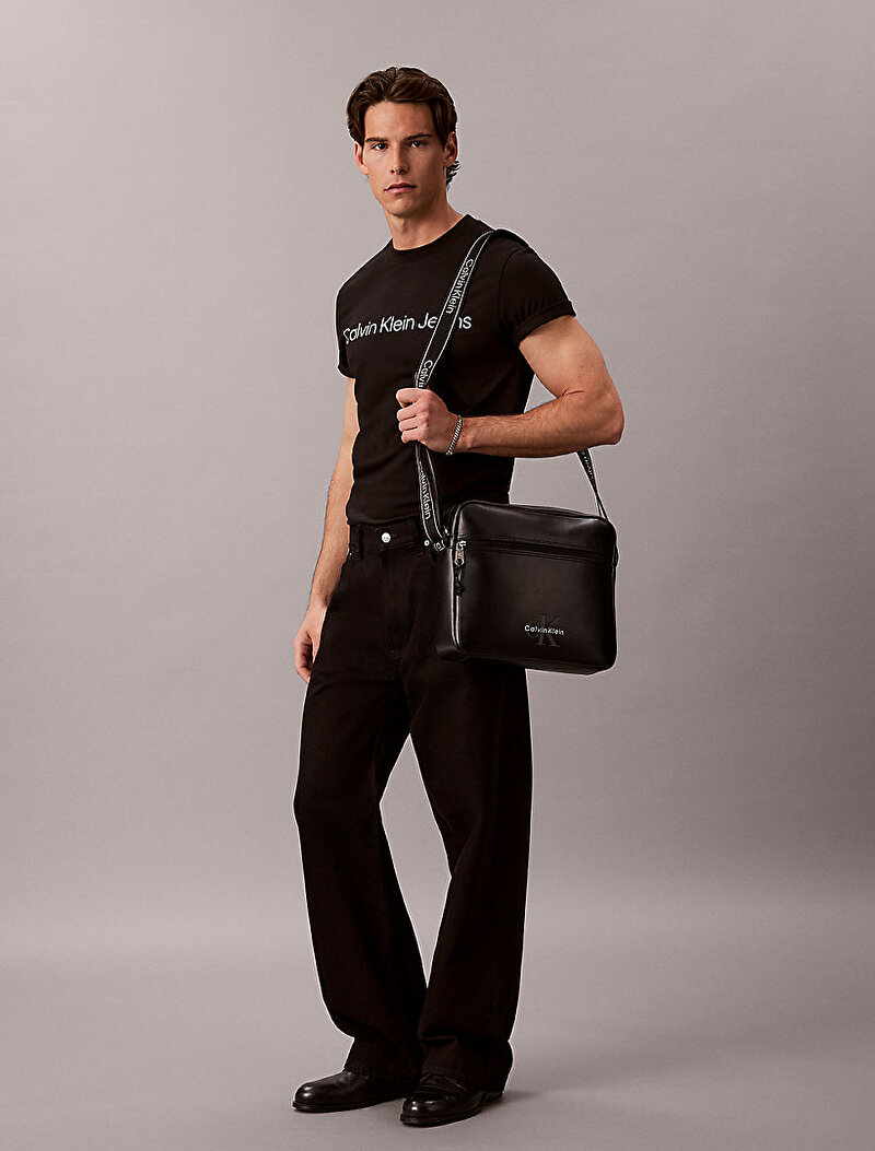 Calvin Klein Siyah Renkli Erkek Bold Logo Webbing Çapraz Çanta