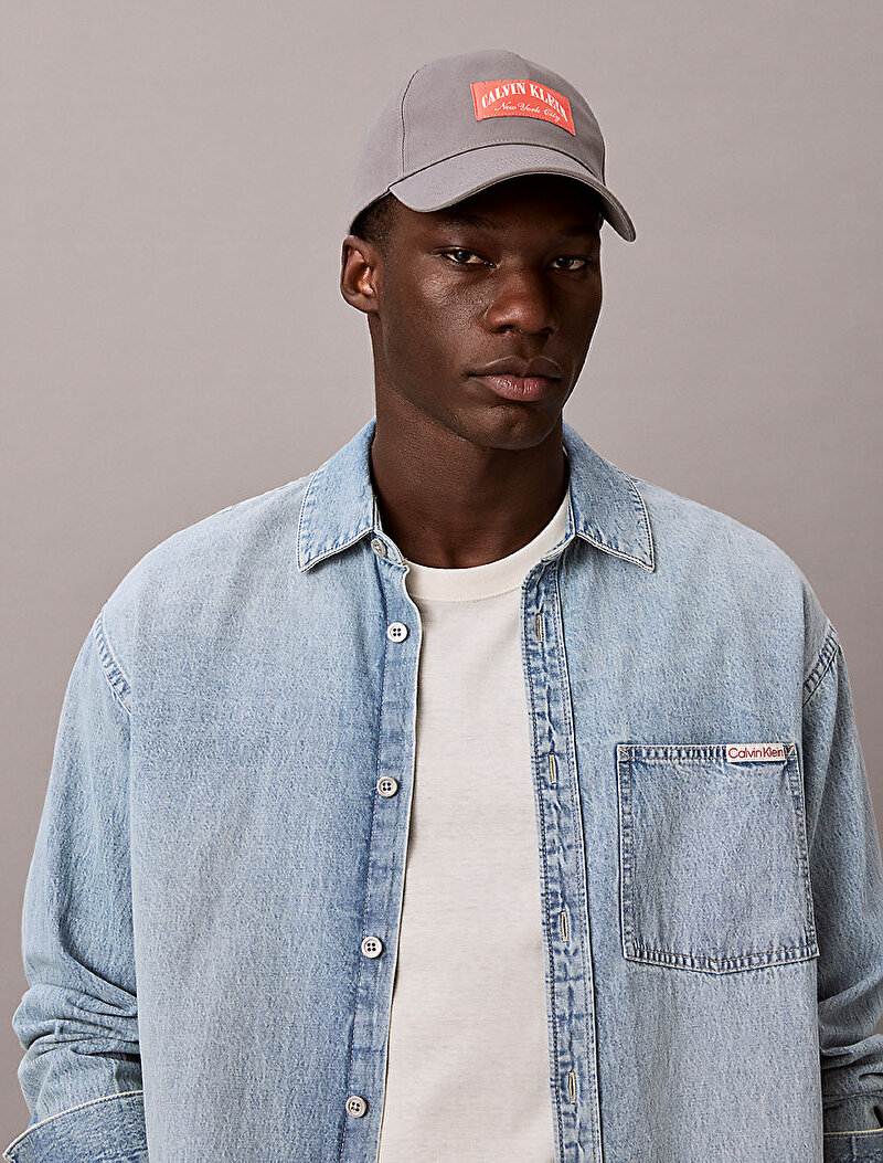 Calvin Klein Gri Renkli Erkek Heritage Crest Şapka
