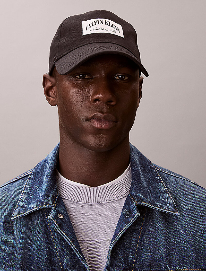 Calvin Klein Siyah Renkli Erkek Heritage Crest Şapka