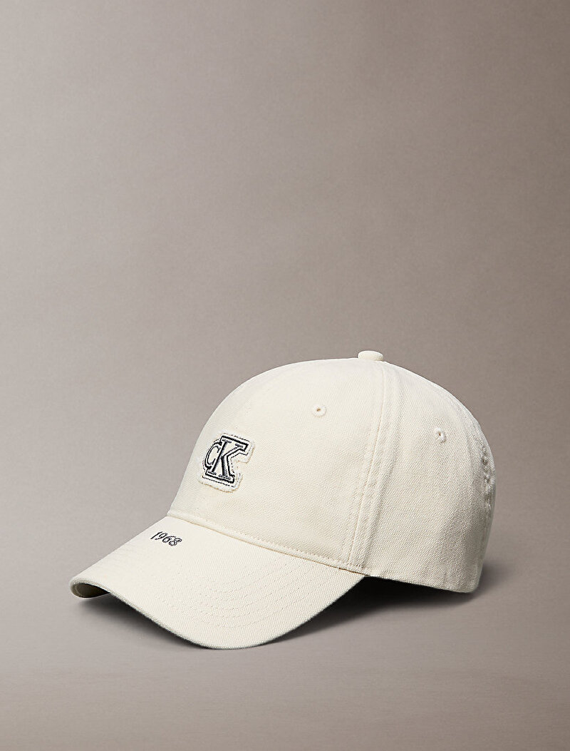 Calvin Klein Bej Renkli Erkek Washed Cotton Canvas Şapka