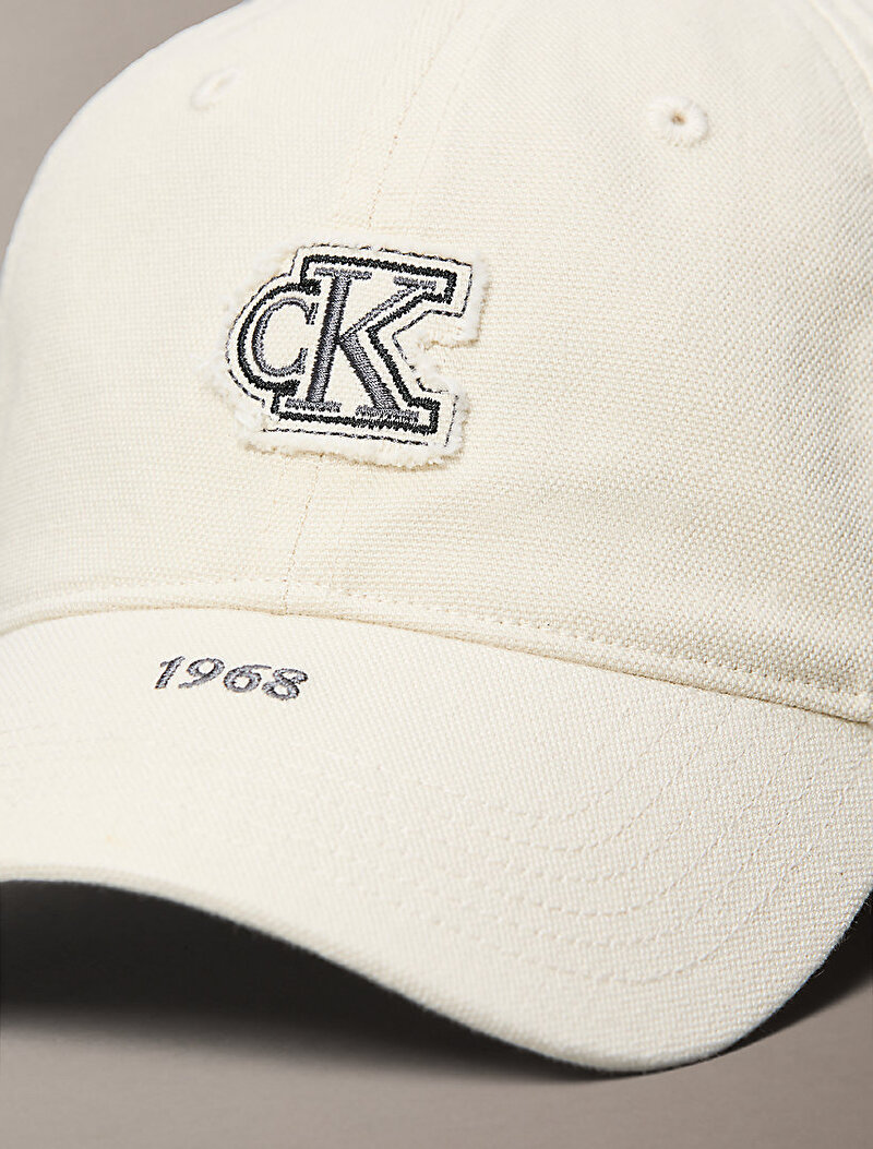 Calvin Klein Bej Renkli Erkek Washed Cotton Canvas Şapka