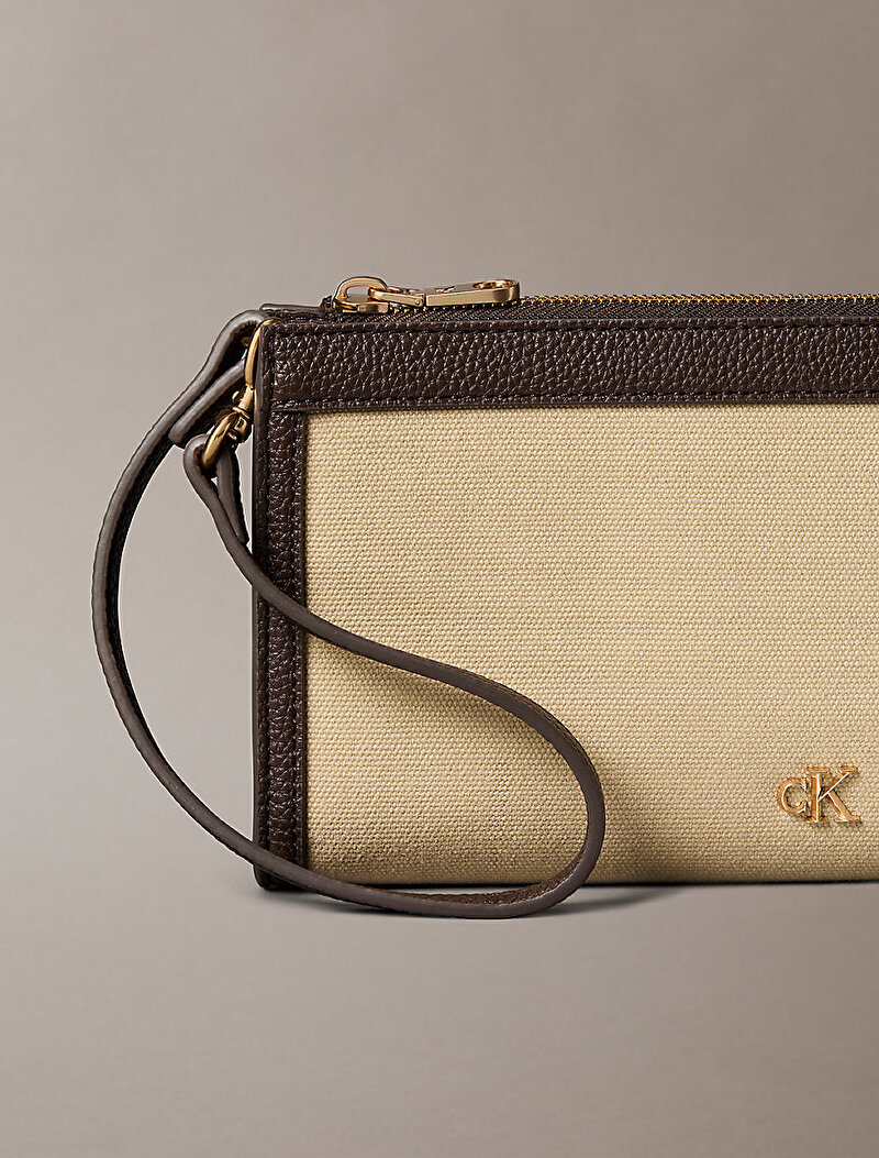 Calvin Klein Bej Renkli Kadın Ck Canvas Pouch Cüzdan
