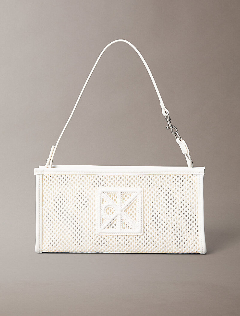 Calvin Klein Beyaz Renkli Kadın Emblem Mesh Convertible Çanta