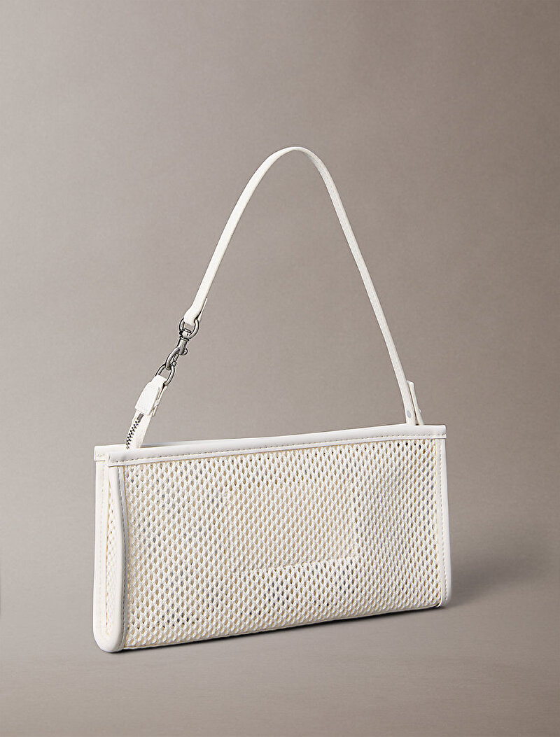 Calvin Klein Beyaz Renkli Kadın Emblem Mesh Convertible Çanta