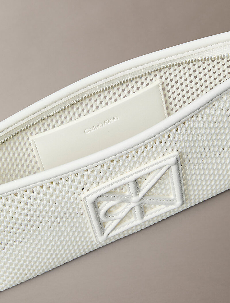 Calvin Klein Beyaz Renkli Kadın Emblem Mesh Convertible Çanta