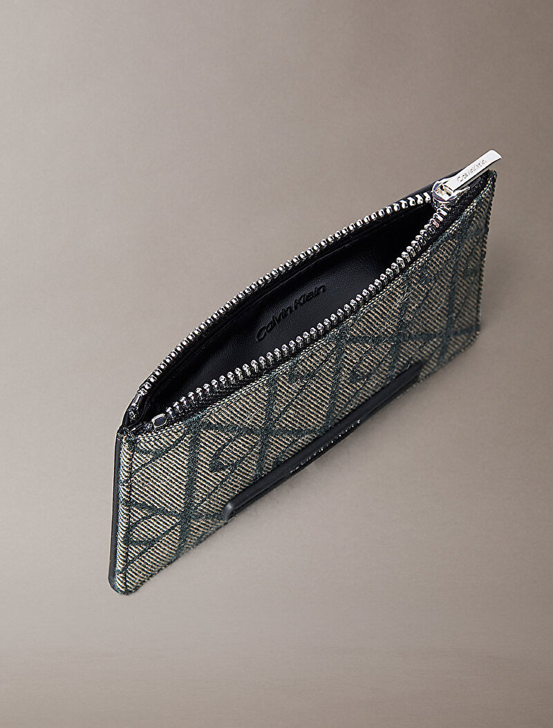 Calvin Klein Bej Renkli Kadın Emblem Jacquard Cüzdan