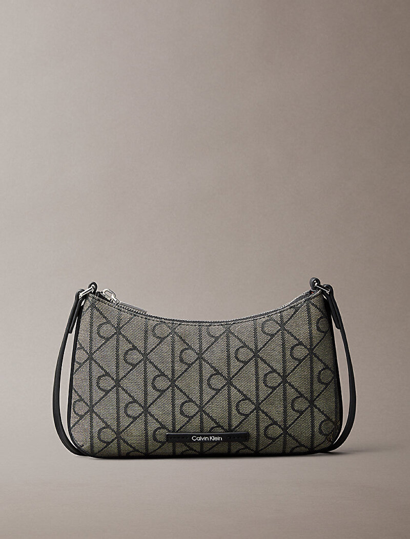 Calvin Klein Bej Renkli Kadın Emblem Jacquard Çapraz Çanta
