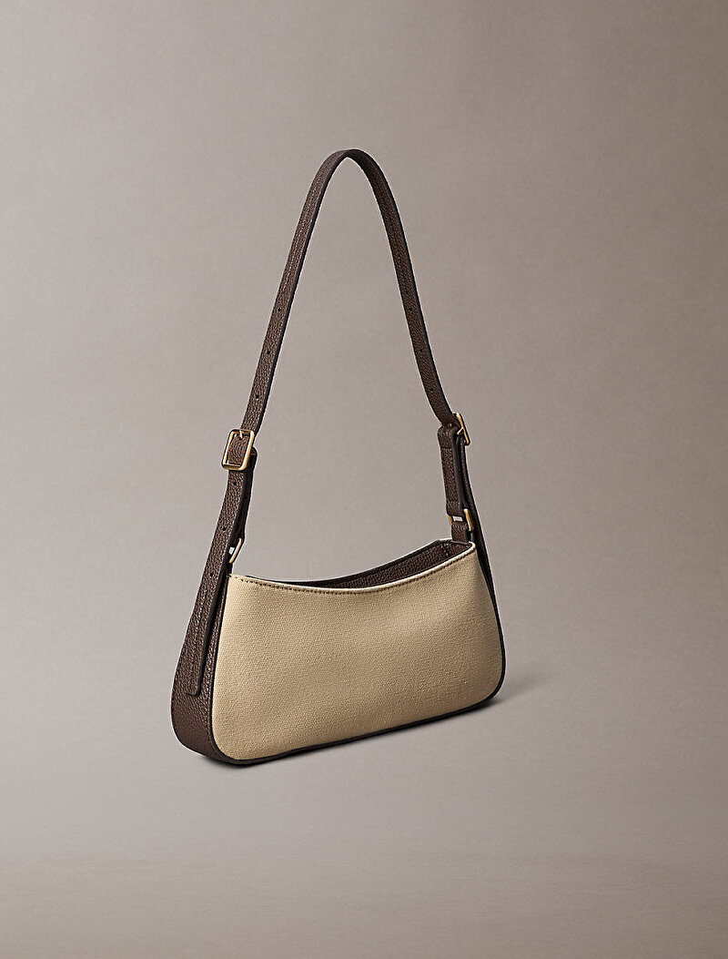 Calvin Klein Bej Renkli Kadın Ck Canvas Small Omuz Çantası