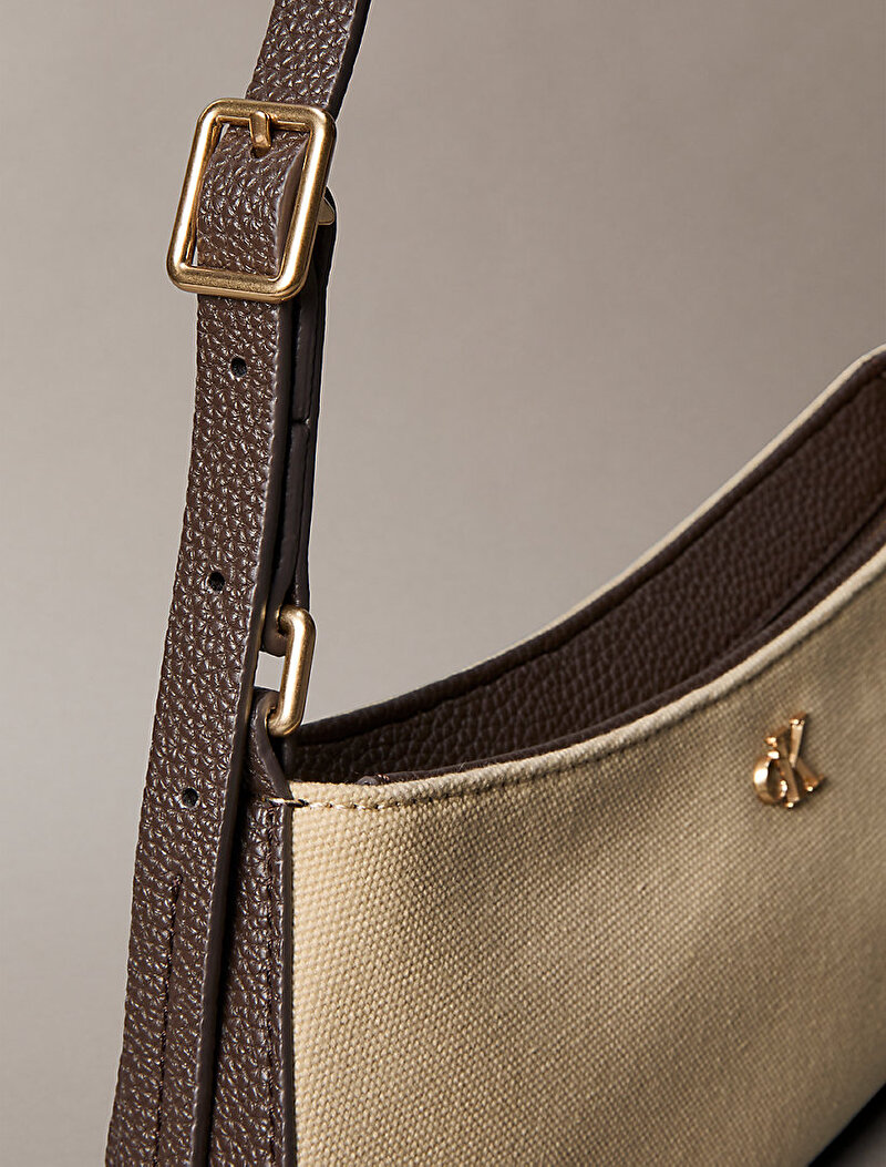 Calvin Klein Bej Renkli Kadın Ck Canvas Small Omuz Çantası