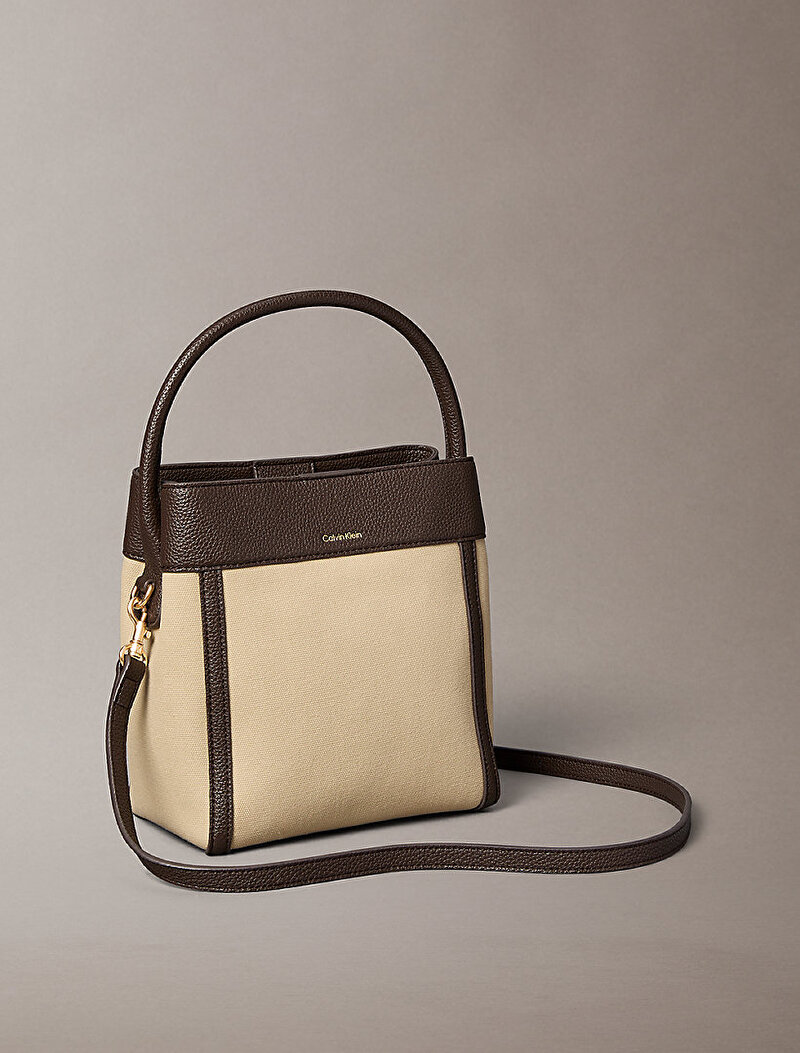 Calvin Klein Bej Renkli Kadın Ck Canvas Bucket Çanta