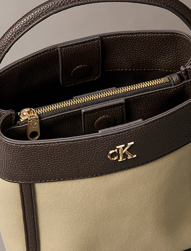 Calvin Klein Bej Renkli Kadın Ck Canvas Bucket Çanta