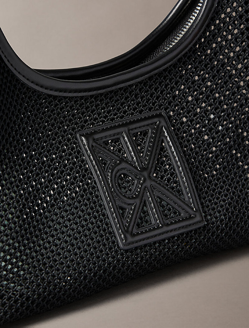 Calvin Klein Siyah Renkli Kadın Emblem Mesh Omuz Çantası
