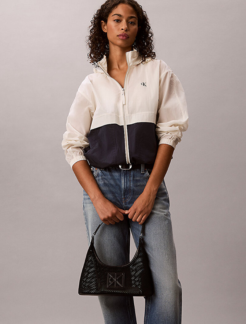 Calvin Klein Siyah Renkli Kadın Emblem Mesh Omuz Çantası