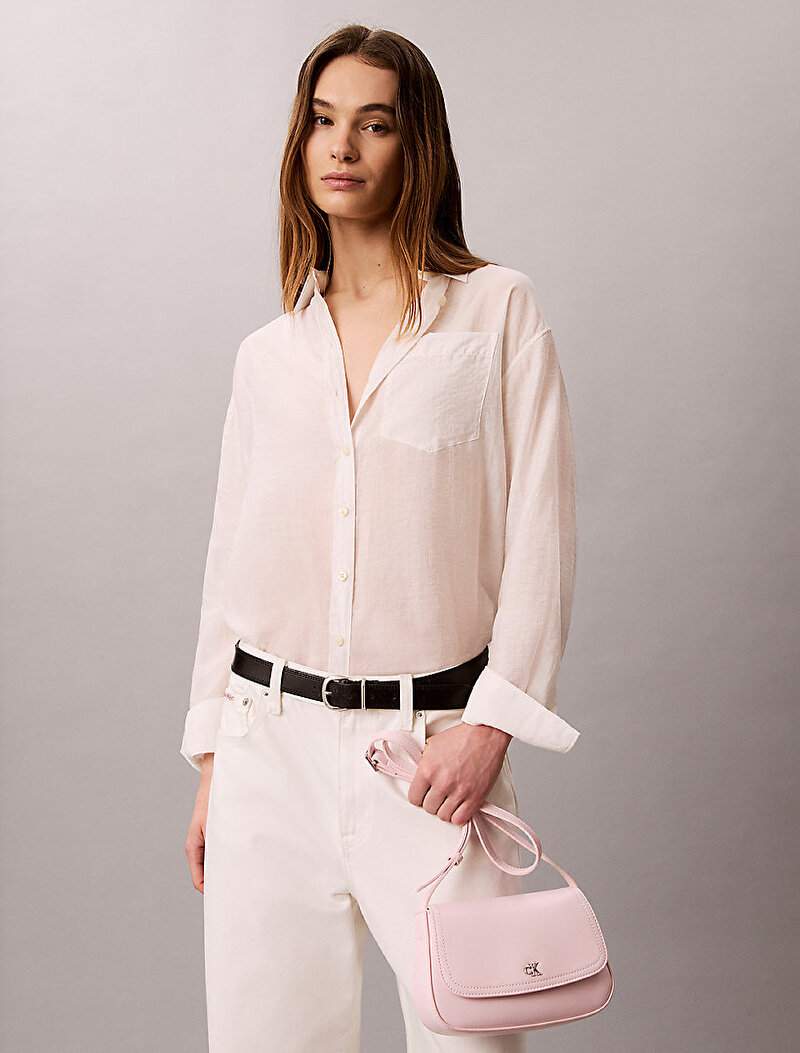 Calvin Klein Pembe Renkli Kadın Ck Flap Camera Çanta