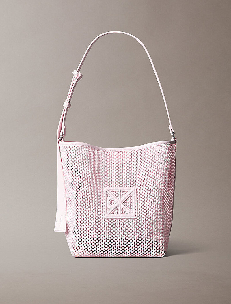 Kadın Emblem Mesh Bucket Çanta