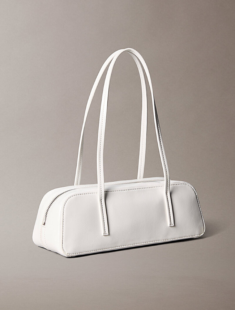 Calvin Klein Beyaz Renkli Kadın Foil Logo Glossy Omuz Çantası