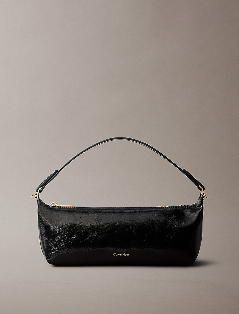 Calvin Klein Siyah Renkli Kadın Foil Logo Glossy Omuz Çantası