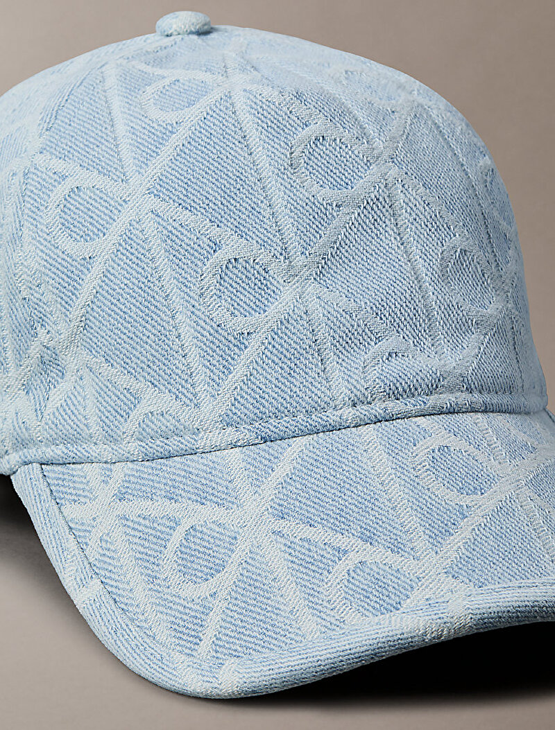 Calvin Klein Mavi Renkli Kadın Jacquard Denim Şapka