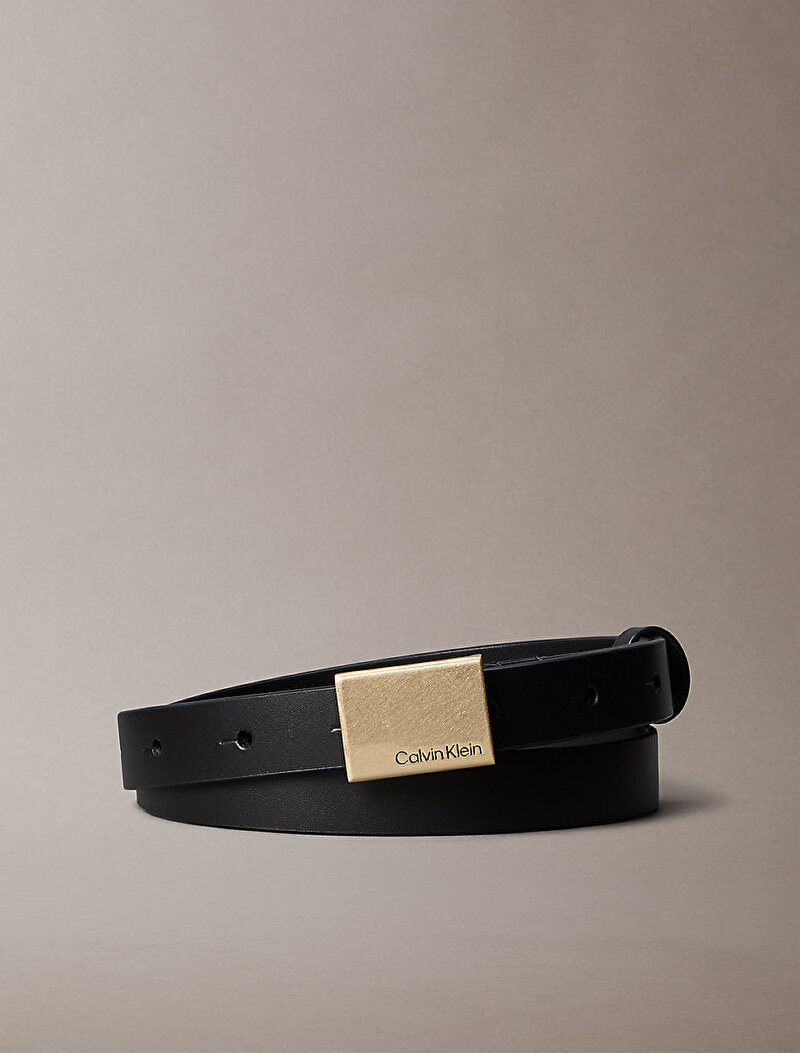 Calvin Klein Siyah Renkli Kadın Titlecase Plaque Kemer