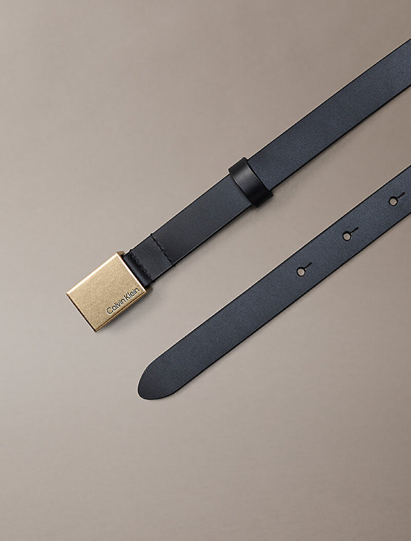 Calvin Klein Siyah Renkli Kadın Titlecase Plaque Kemer