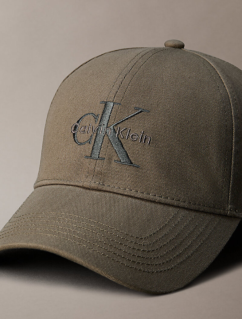 Calvin Klein Yeşil Renkli Erkek Monogram Embroidery Şapka