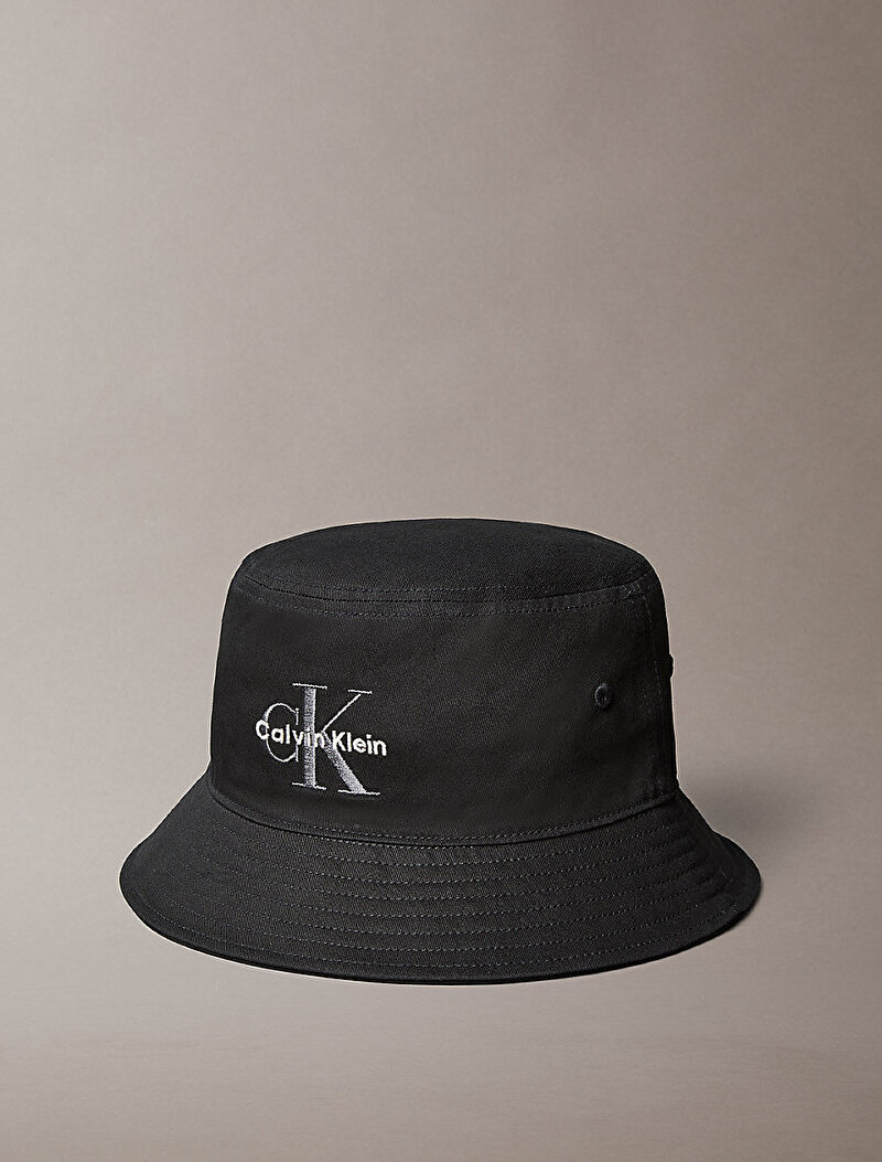 Calvin Klein Siyah Renkli Erkek Monogram Embroidery Bucket Şapka