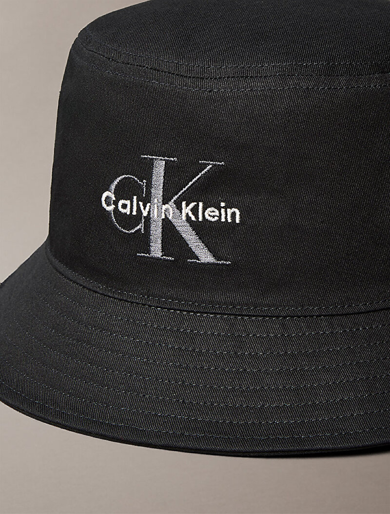 Calvin Klein Siyah Renkli Erkek Monogram Embroidery Bucket Şapka