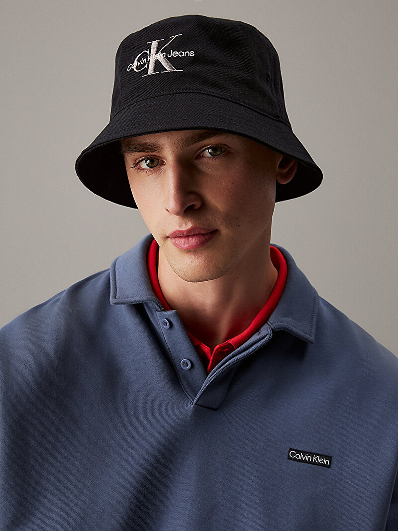 Calvin Klein Siyah Renkli Erkek Monogram Embroidery Bucket Şapka