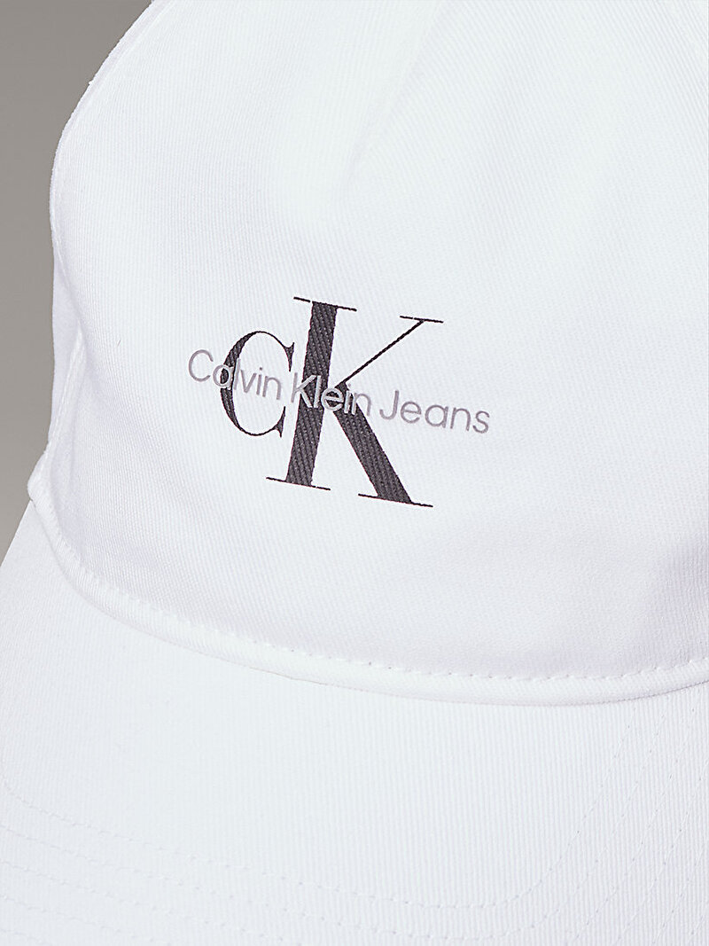 Calvin Klein Beyaz Renkli Erkek Monologo Printed Şapka