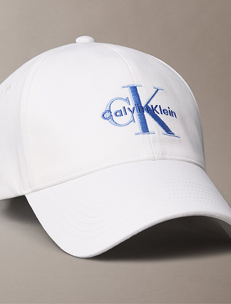 Calvin Klein Beyaz Renkli Kadın Monologo Embroidery Şapka