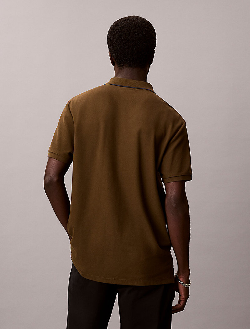 Calvin Klein Yeşil Renkli Erkek Refined Pique Polo T-shirt