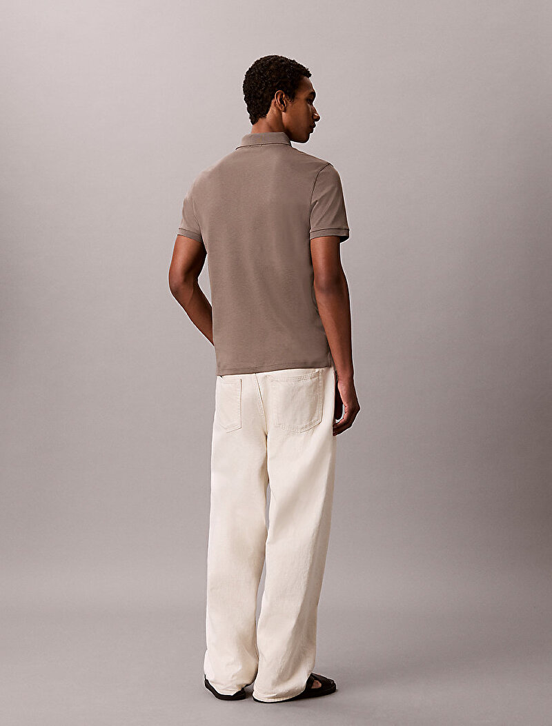 Calvin Klein Yeşil Renkli Erkek Slim Supima Zip Polo T-shirt