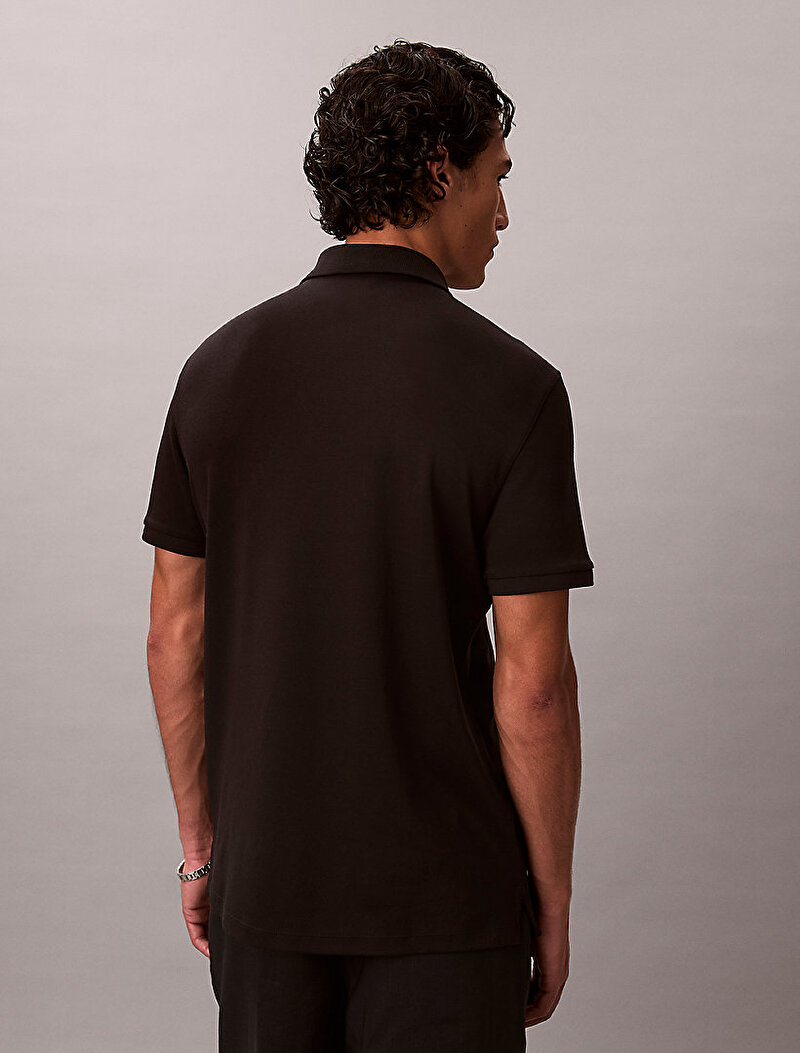 Calvin Klein Siyah Renkli Erkek Supima Zip Polo T-shirt