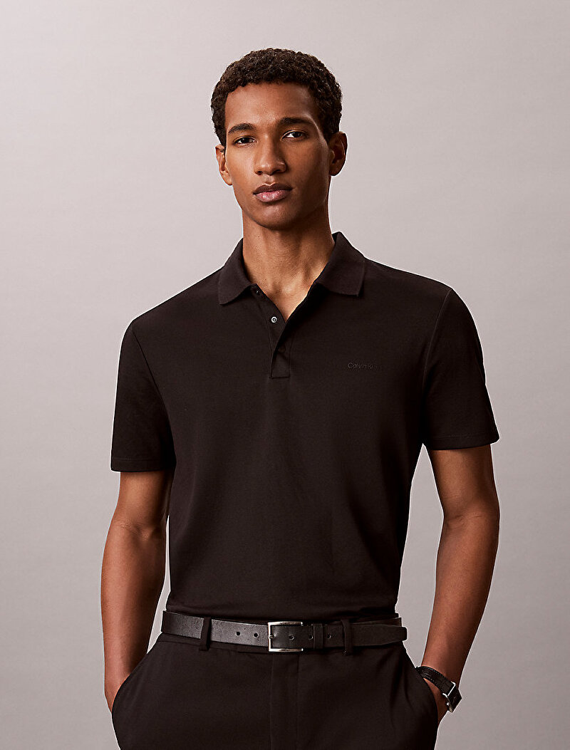 Calvin Klein Siyah Renkli Erkek Tech Birdseye Polo T-shirt