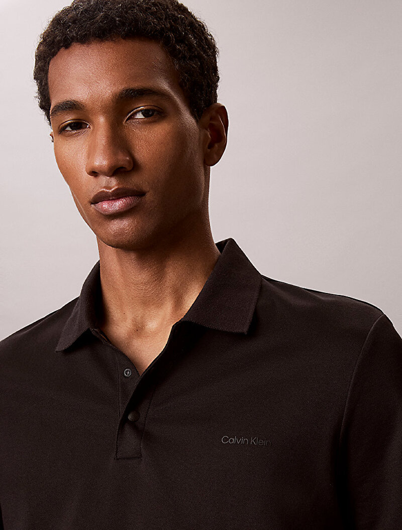 Calvin Klein Siyah Renkli Erkek Tech Birdseye Polo T-shirt