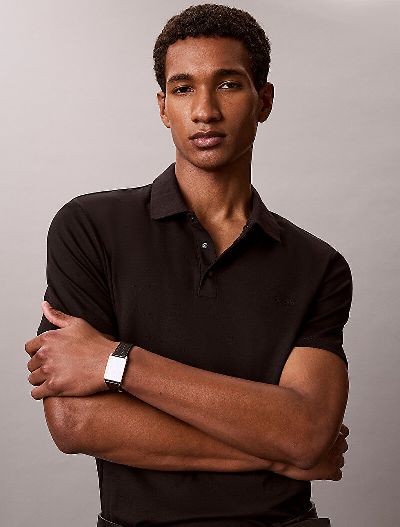 Calvin Klein Siyah Renkli Erkek Tech Birdseye Polo T-shirt
