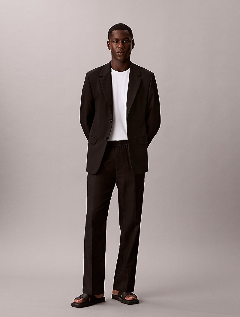 Erkek Straight Linen Pull Pantolon