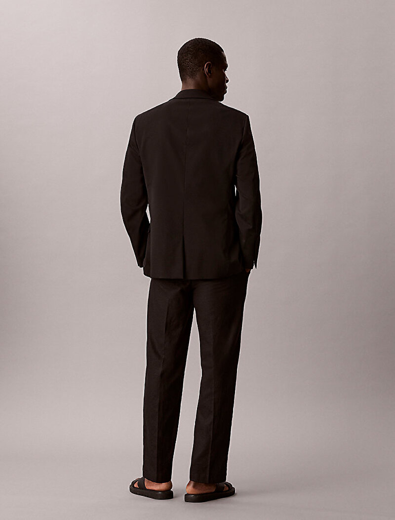 Calvin Klein Siyah Renkli Erkek Straight Linen Pull Pantolon
