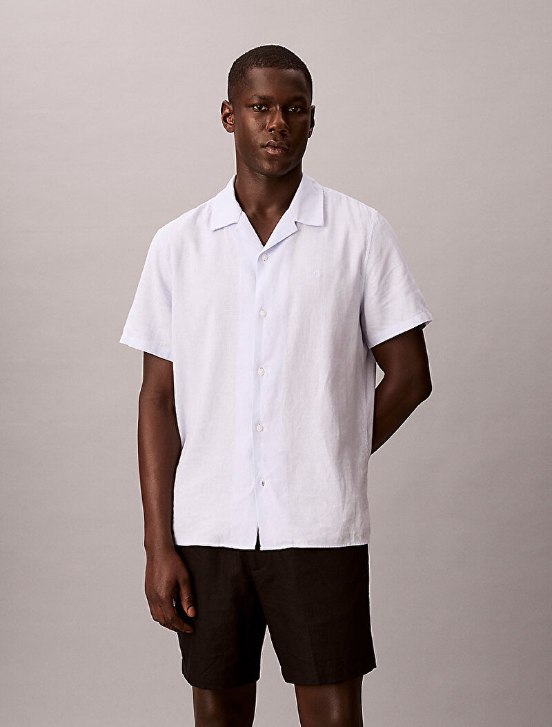 Calvin Klein Siyah Renkli Erkek Straight Linen Şort