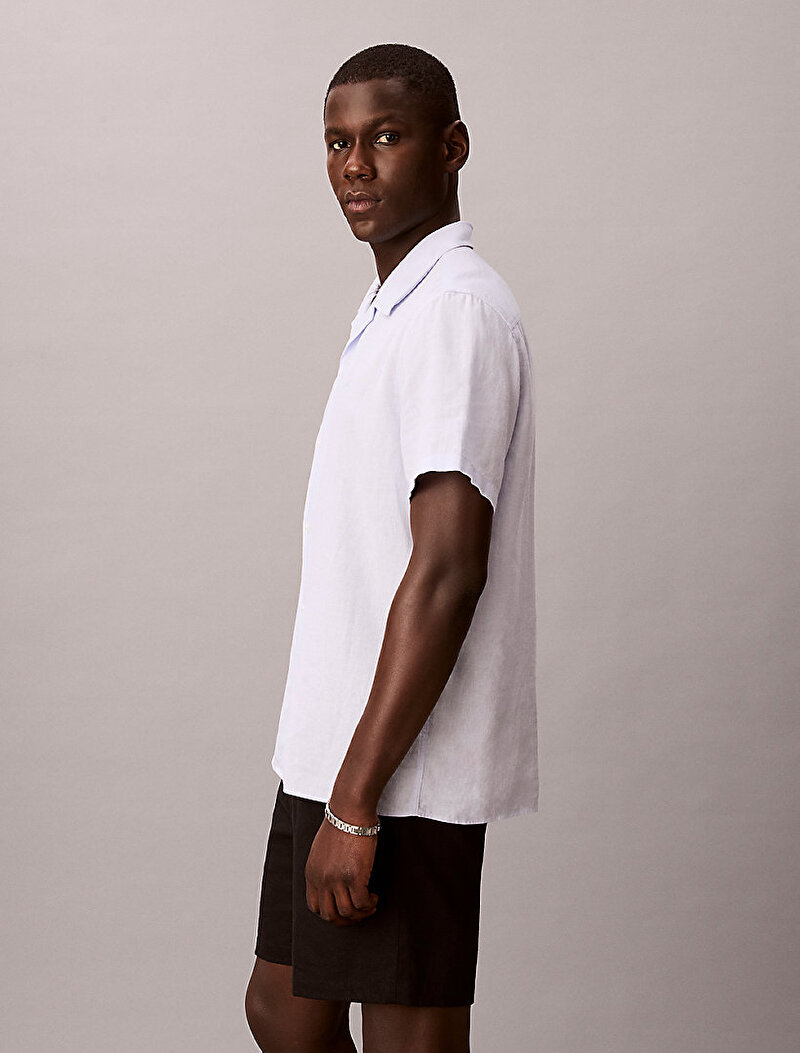 Calvin Klein Siyah Renkli Erkek Straight Linen Şort