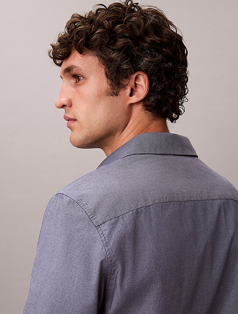 Calvin Klein Mavi Renkli Erkek Washed Poplin Gömlek